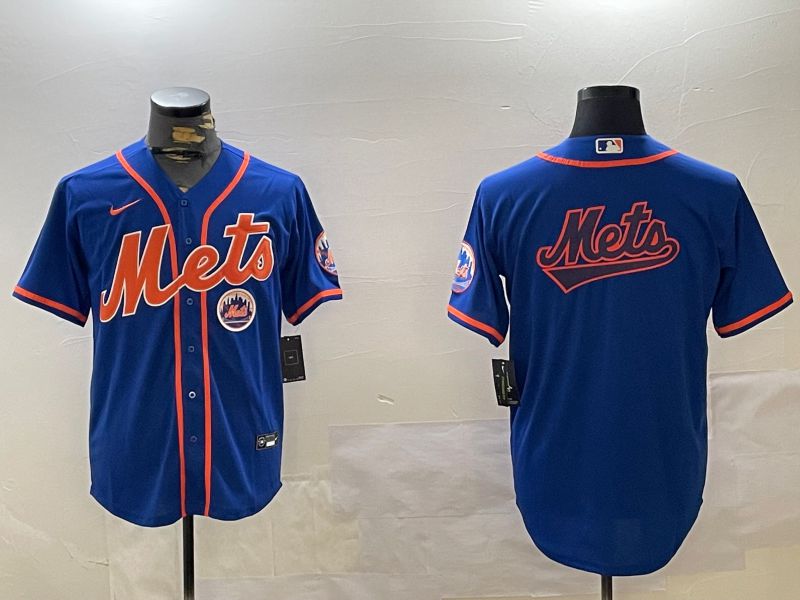Men New York Mets Blank Blue Game 2024 Nike MLB Jersey style 6->new york mets->MLB Jersey
